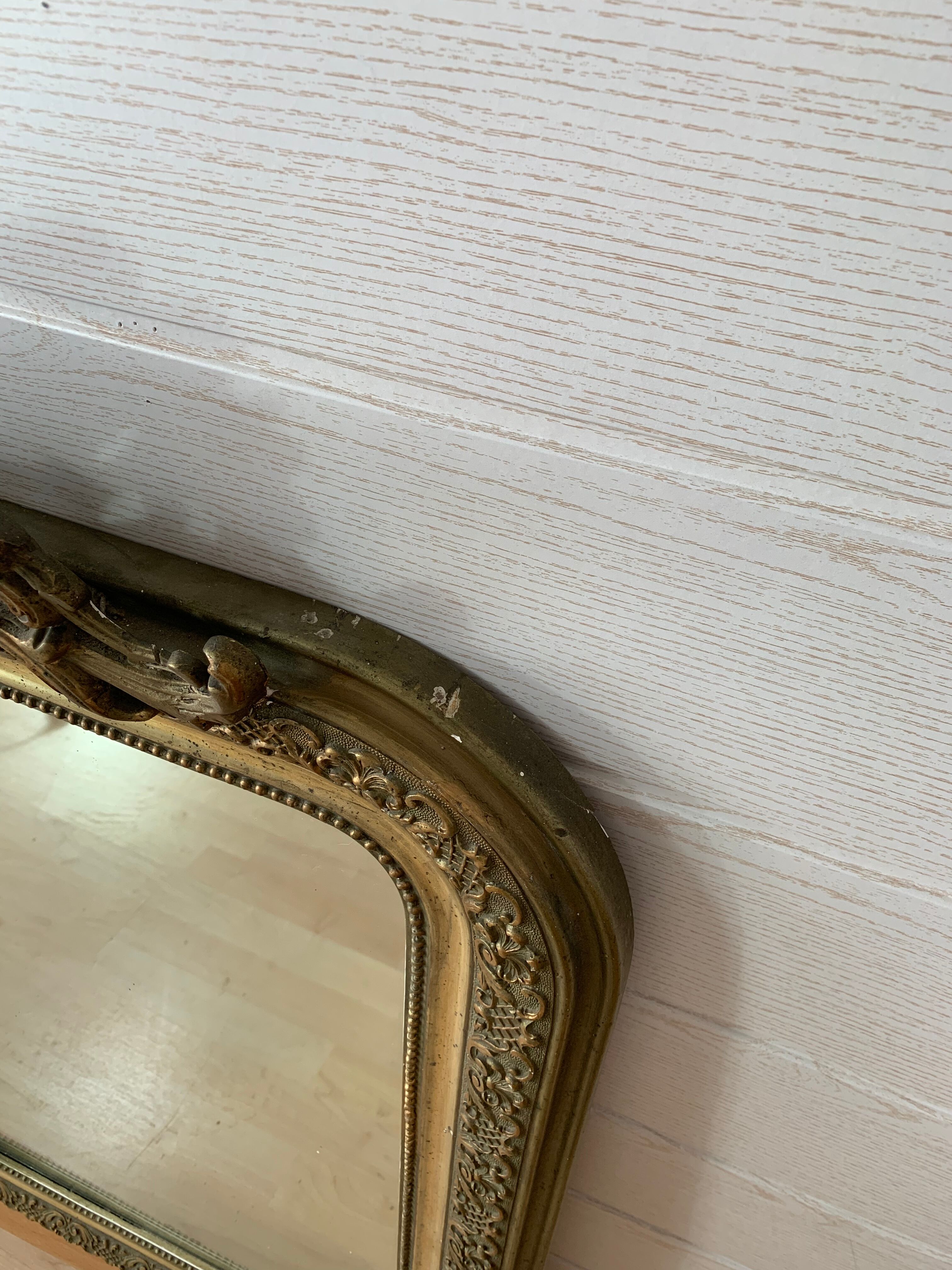 Old pediment mirror louis Philippe 19th - 65x100