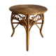 VINTAGE RATTAN SIDE TABLE PEACOCK PATTERN