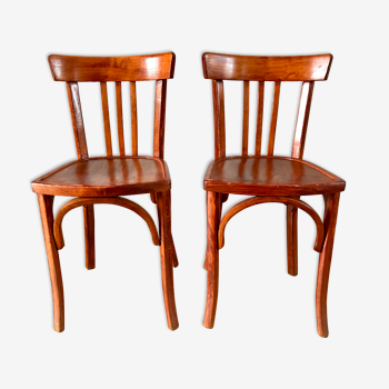Duo de chaises bistrot Luterma années 30