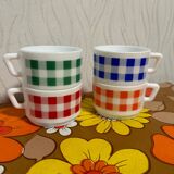 Arcopal gingham coffee cup vintage retro pops 70s