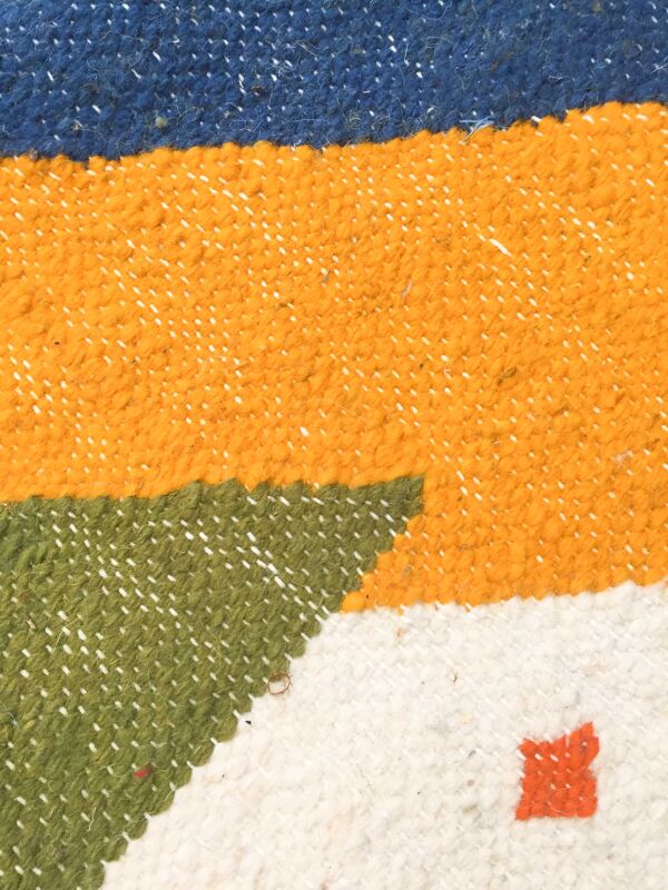 Kilim berbère écru à motifs colorés 303x198m