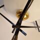 Opaline and metal triangular pendant light from Maison Lunel, 1950
