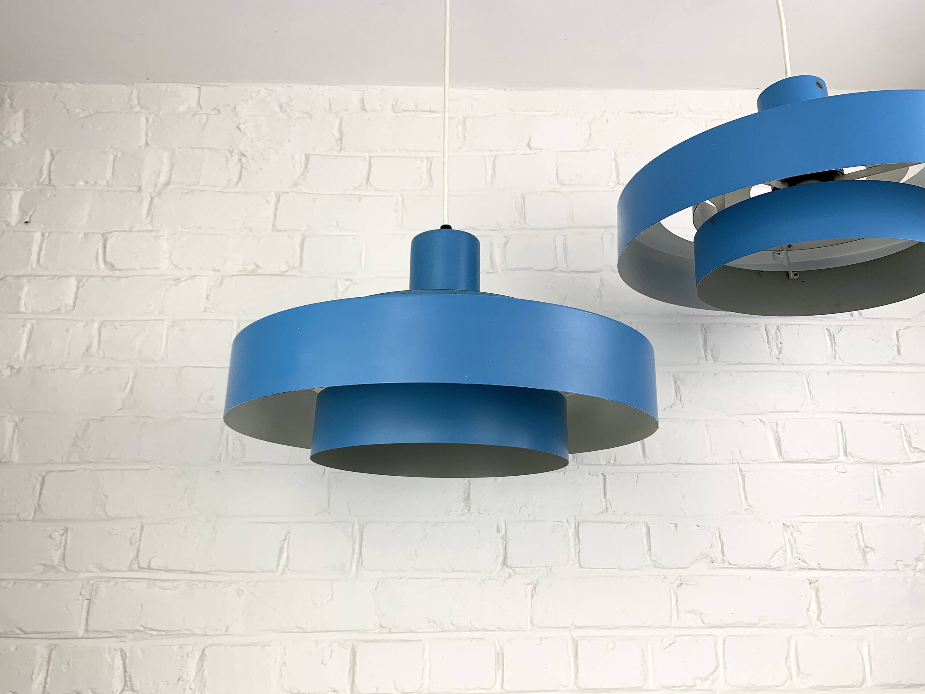 Paire de suspensions Equator bleues par Jo Hammerborg pour Fog & Mørup, 1968