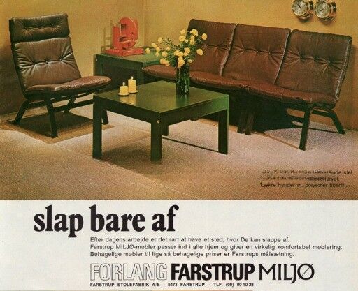 1970s, Danish loungechair by Farstrup, leather, canvas, bent wood.
