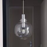 vintage 1970 Limburg bubble glass and chrome pendant light