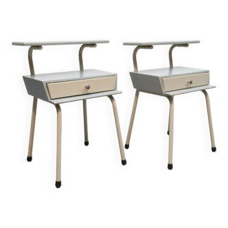 Set vintage nachtkastjes Wim Rietveld voor Auping