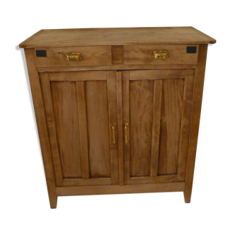 Buffet parisien vintage en bois brut des années 50