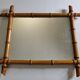 Turned wooden mirror in imitation of bamboo, mid-century, 54 cm x 67 cm