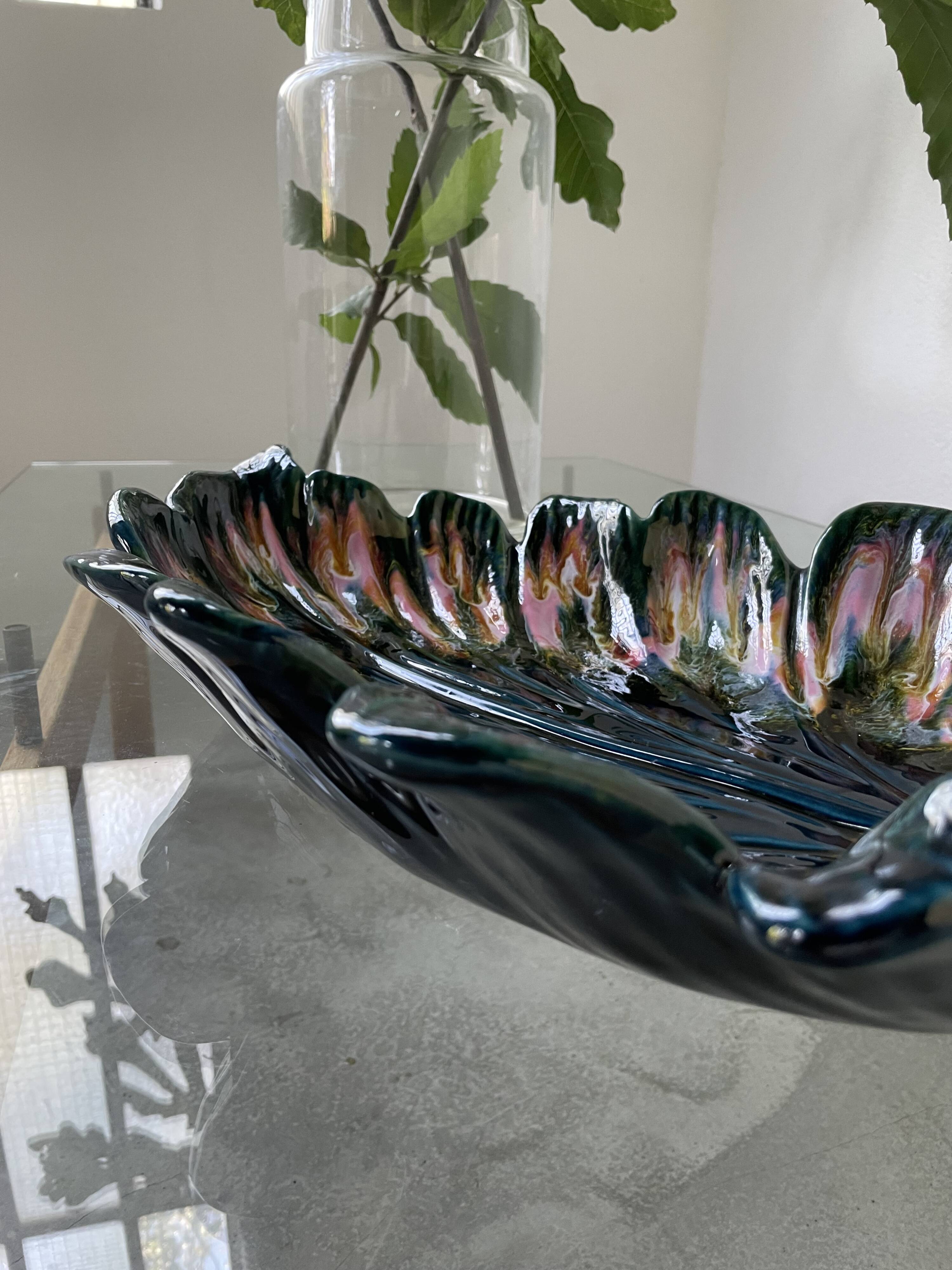 Large Vallauris leaf dish