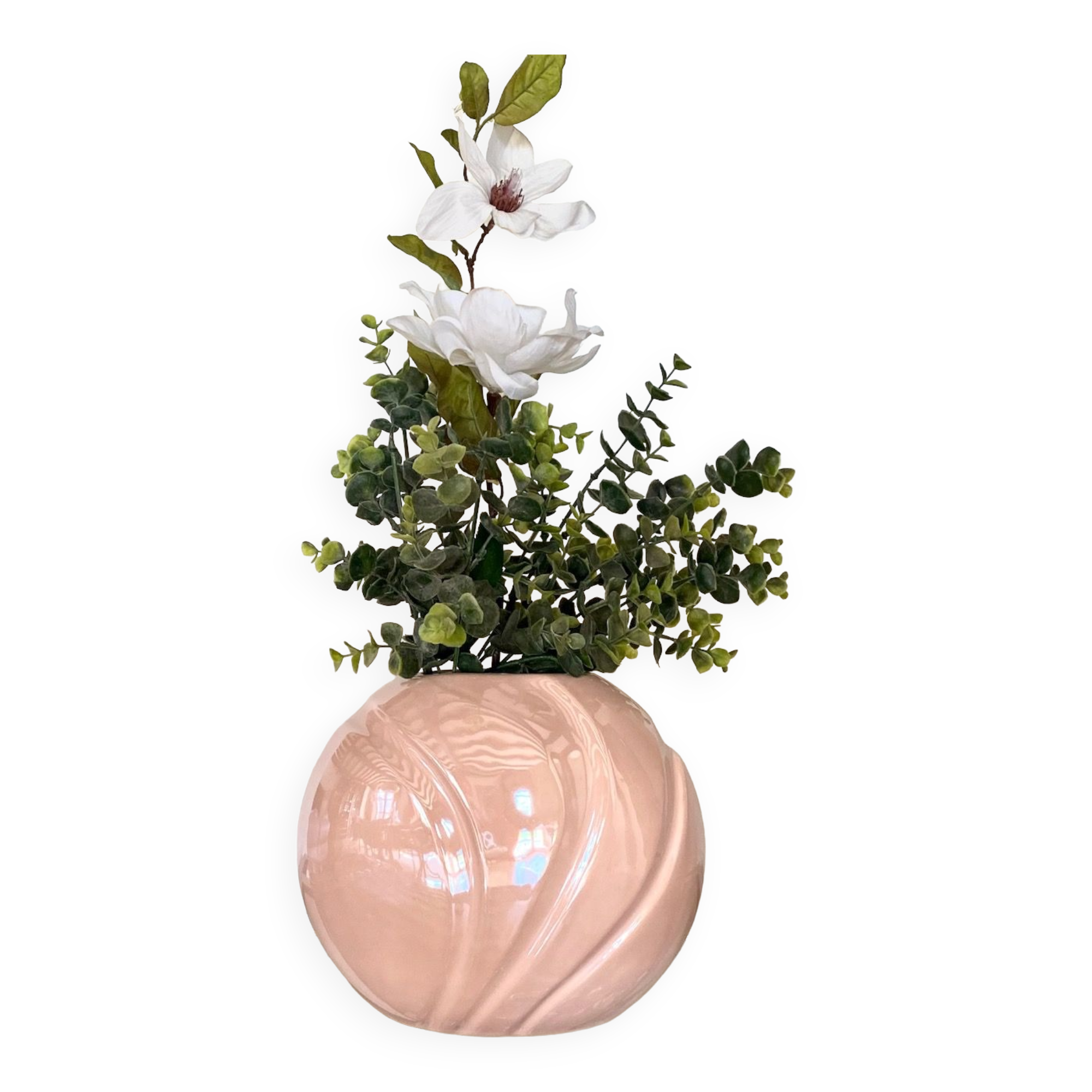 Art Deco revival pink vase - 1980's
