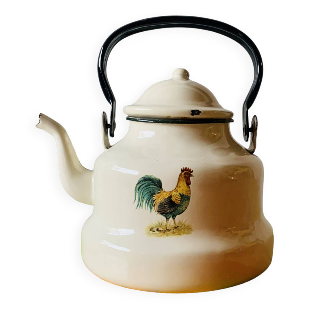 Bouilloire Émaillée Rouge - 1,5 L - Tôle Rétro - Pologne C.1960