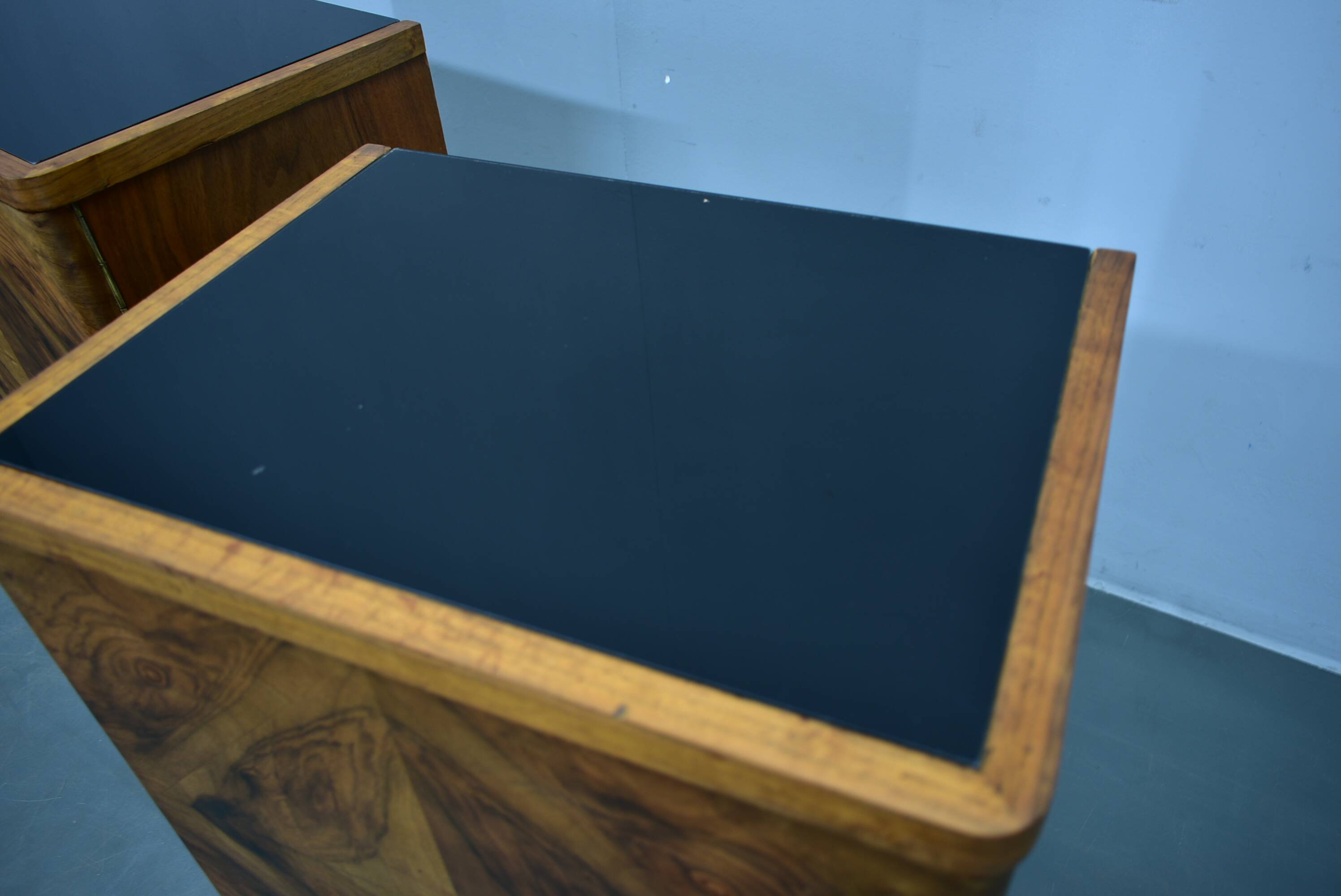 1932s pair of art deco bedside tables, Czechoslovakia