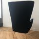 Pair of armchairs with velvet eared midnight blue , 1950's