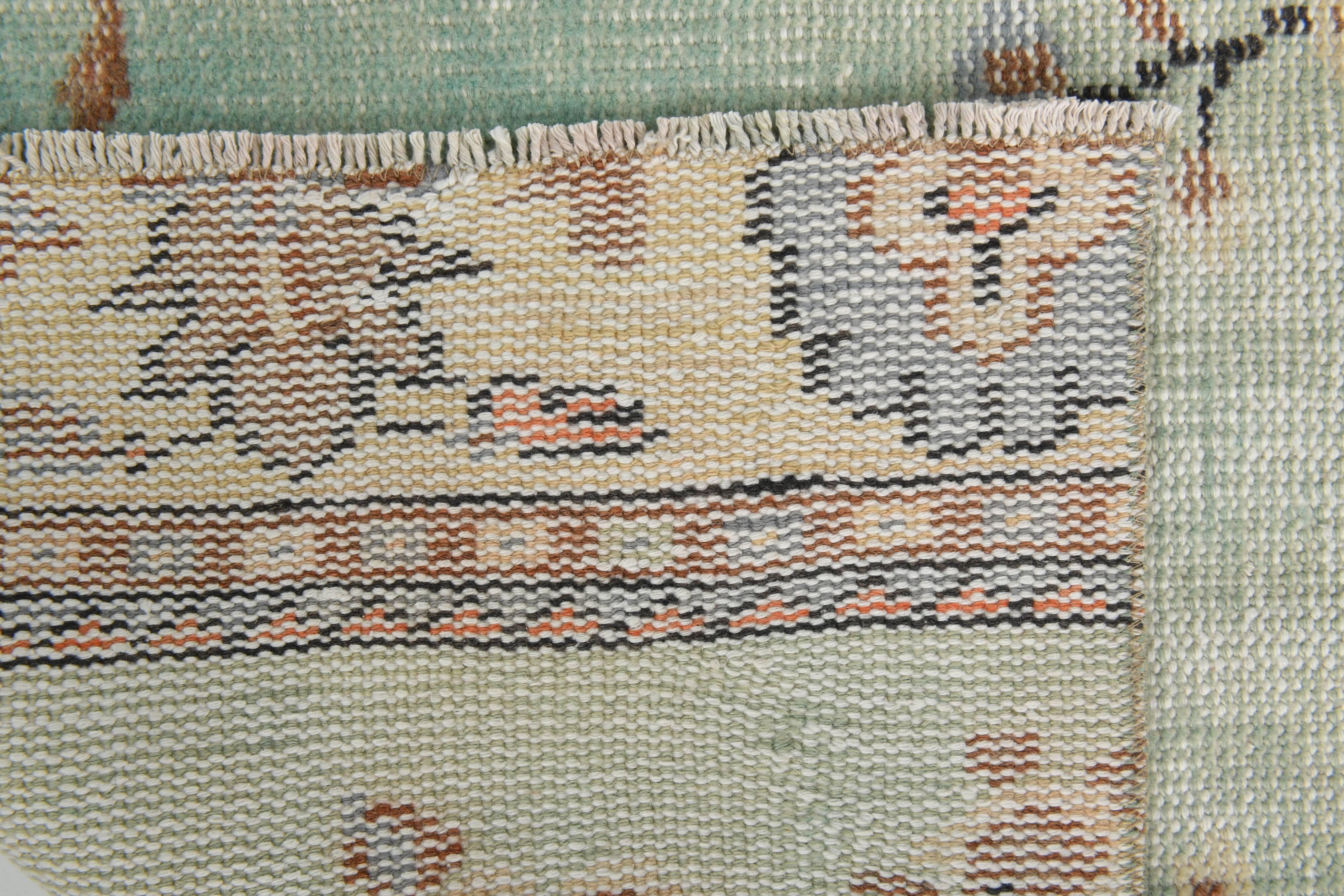 3x9 Light Green Persian Vintage Runner Rug, 81x282Cm