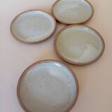 4 grey stoneware tapas plates
