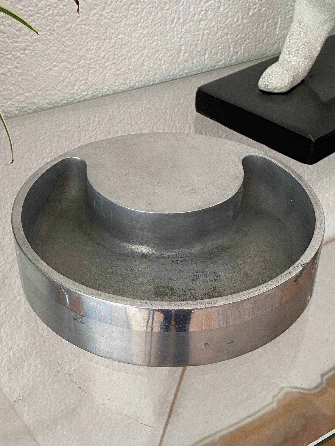 Aluminium cast iron ashtray, 1970s, Albert Leclerc