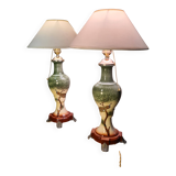 pair of ceramic lamps, Art Nouveau 1900 with 30 slight signs of wear visible
