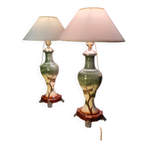 pair of ceramic lamps, Art Nouveau 1900 with 30 slight signs of wear visible