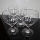 Set of 4 Vintage Finely Etched Stemmed Red Wine Glasses