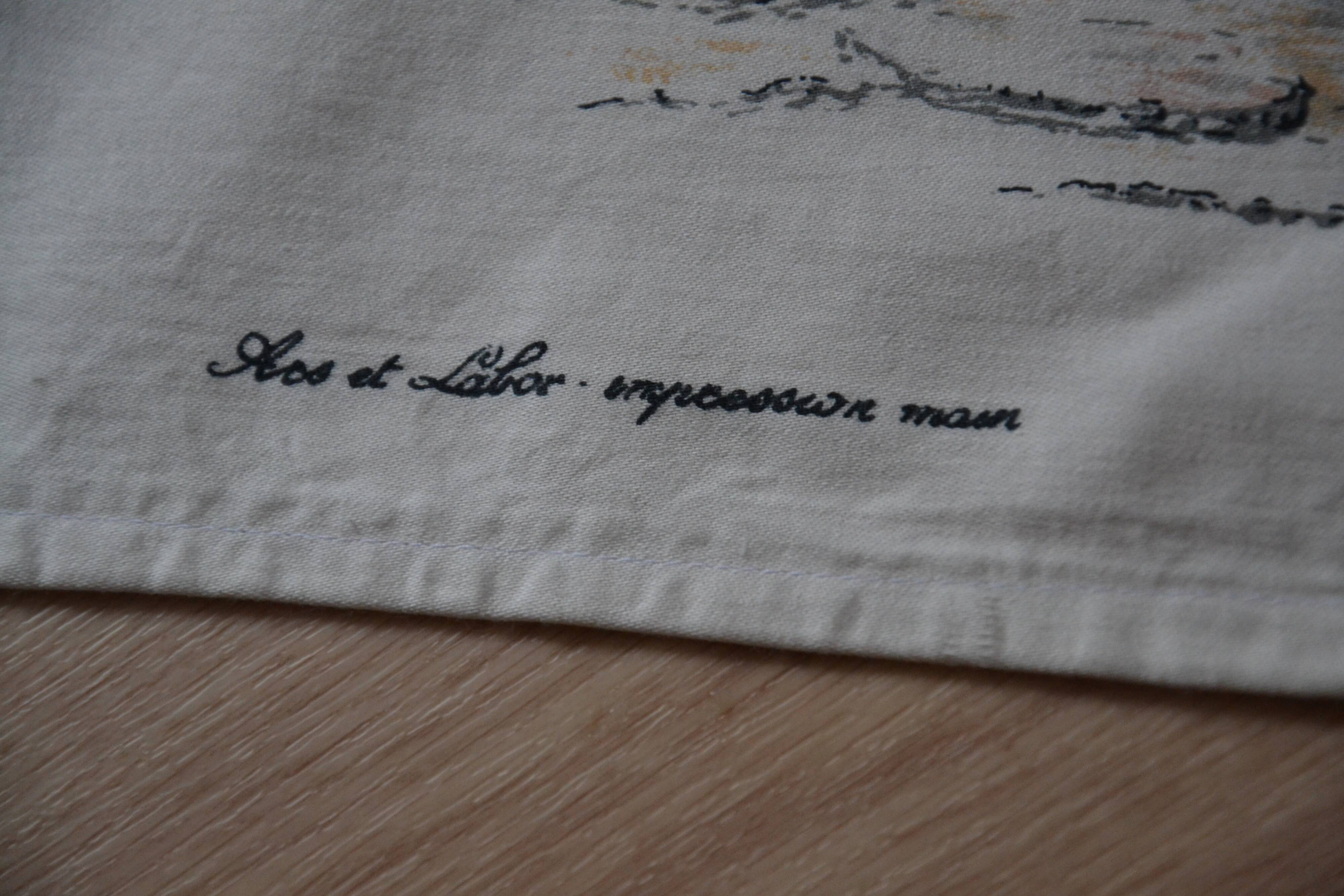 Old linen tablecloth and napkins