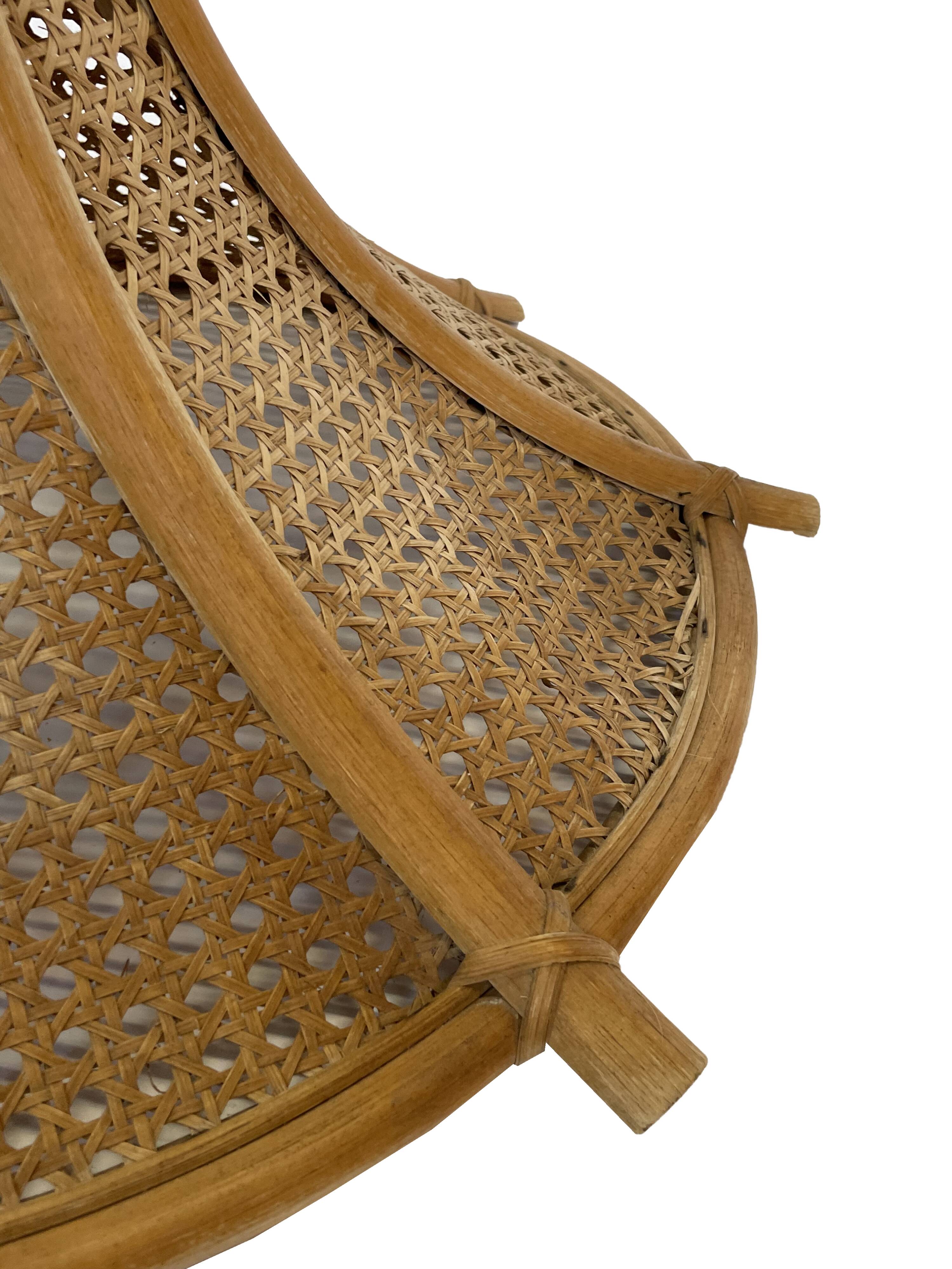 Vintage lampshade hanging lamp rattan and webbing 70s boho design minimalist