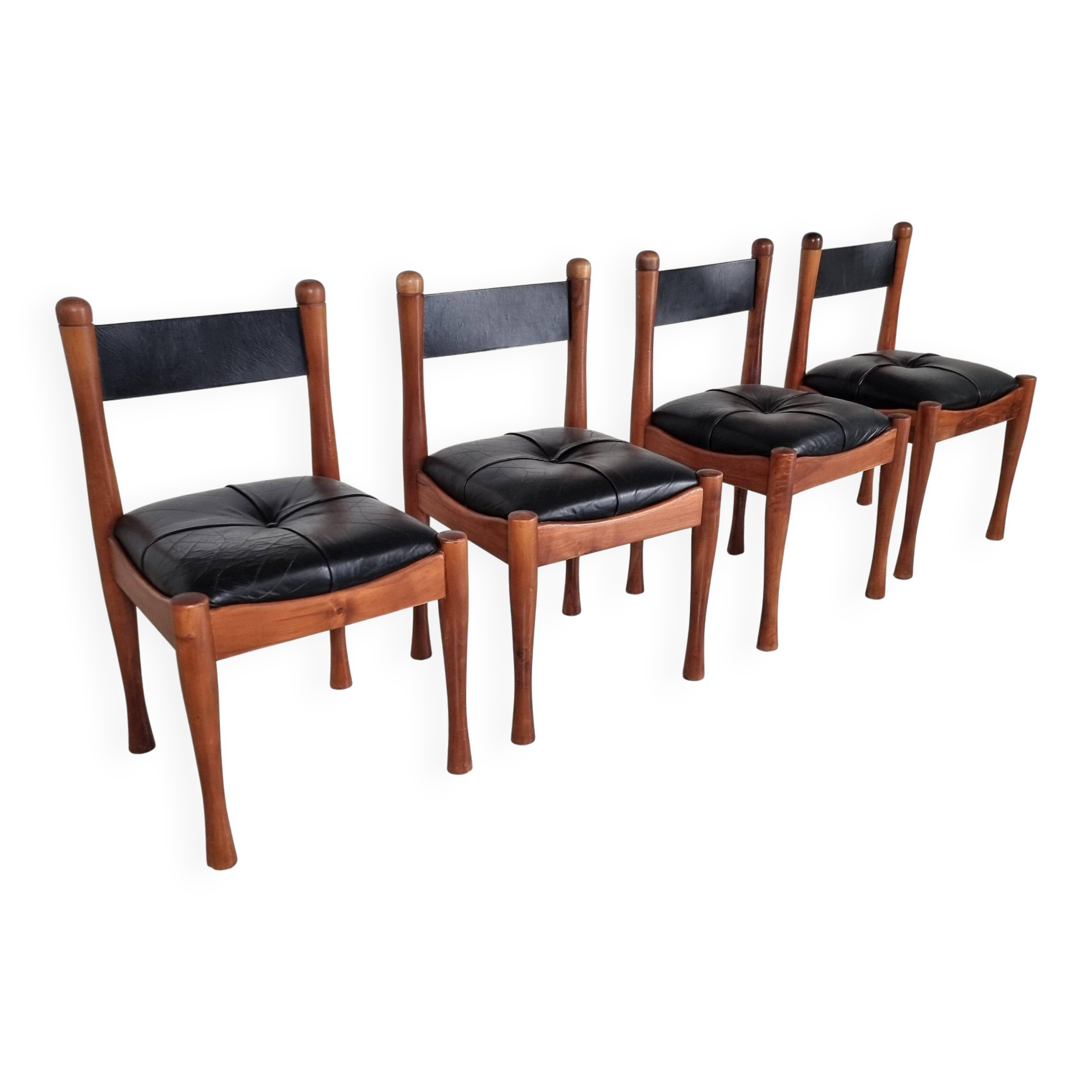 Set of 4 dining chairs by Silvio Coppola for Bernini, 1960s.