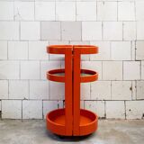 Carrello in legno laccato e vetro. Produzione Italiana  Anni '60