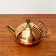 Metal and teak teapot from the mid-century, 1960s.