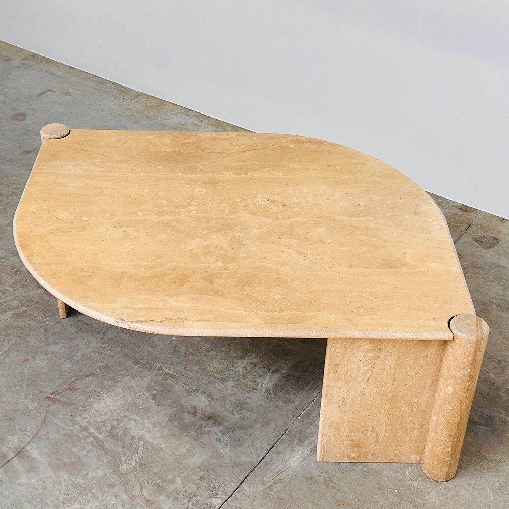 Sculptural Italian travertine coffee table, 1980s