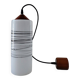 Suspension cylindrique en opaline zébré verre et teck vernis