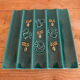 Vintage green ceramic trifle and salt shaker set 50s