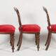 6 chairs 19th English Victorian mahogany and red velvet
