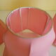 Lasuffed white metal suspension - 3 pink lampshades
