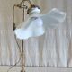 Articulated table lamp in brass and opaline - mid 20th century.