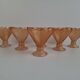 Set of 6 Art Deco Pink Rosaline Glass Dessert Bowls, Czechoslovakia, 1930s