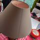 Pretty wicker and wood lamp with gray shade
