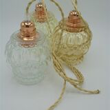 Set of 3 vintage hanging lamps