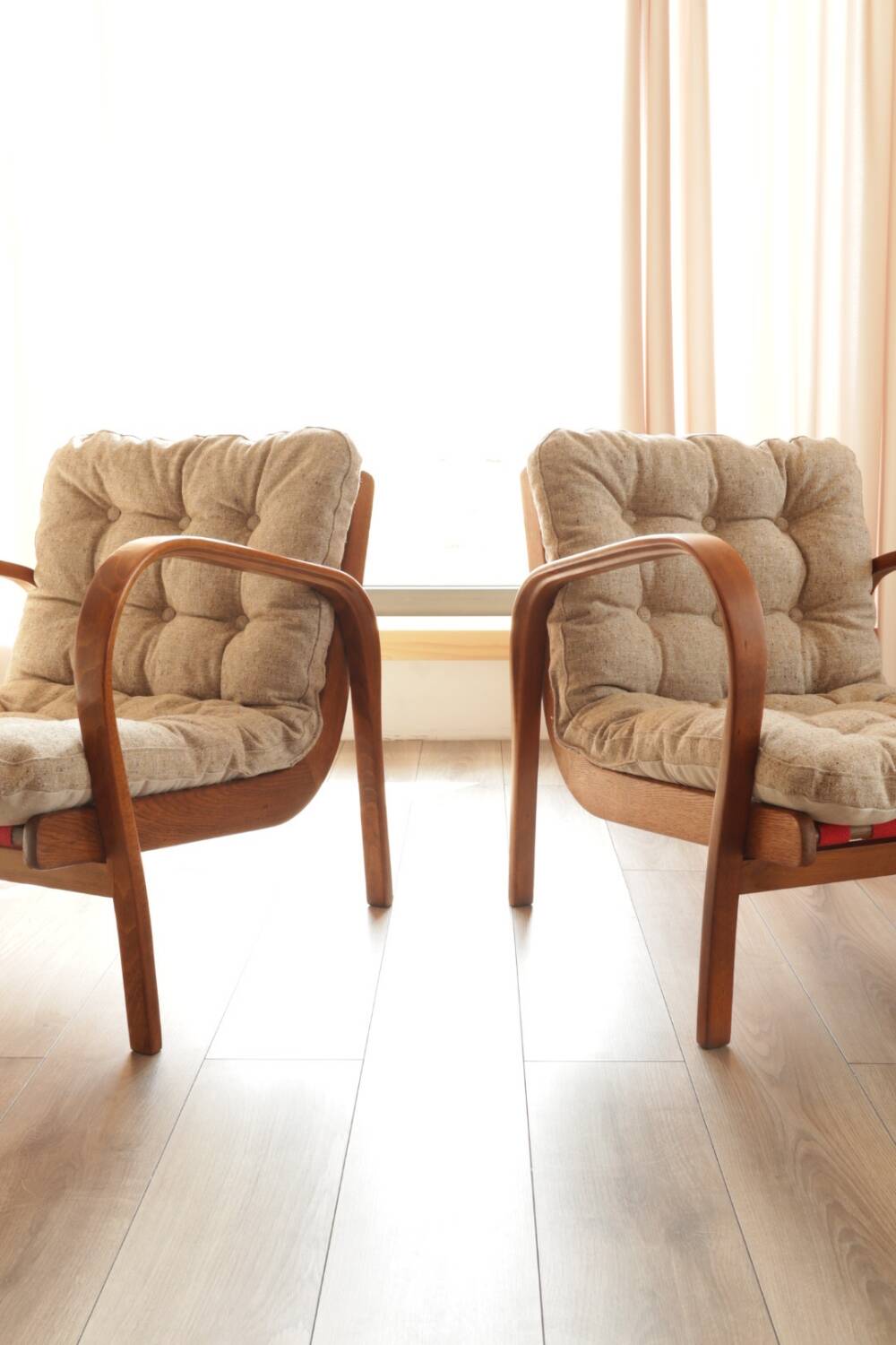 Paire de fauteuils de salon du milieu du siècle, duo tchécoslovaque K. Kozelka et A. Kropacek