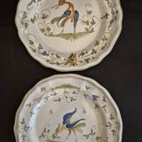 2 plates Signed Martres Tolosane Bird