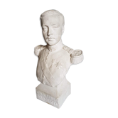 Buste en plâtre blanc Albert roi des belges