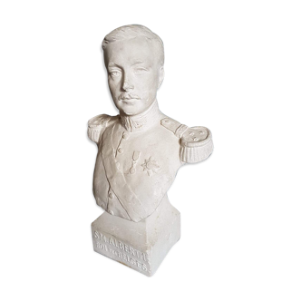 white plaster bust Albert king of the Belgians