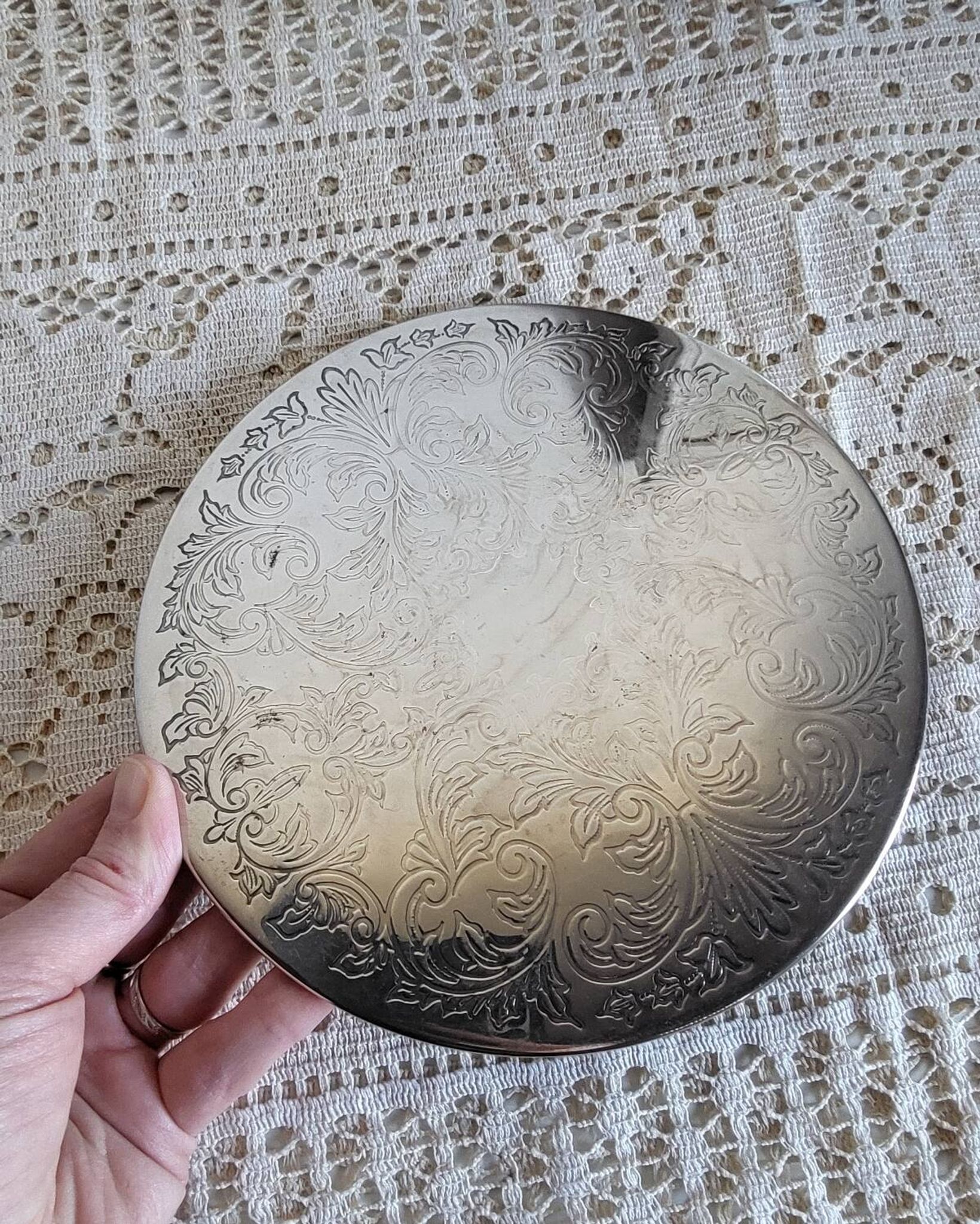 Dessous de plat en métal argenté anglais