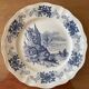 6 large flat antique plates in Sarreguemines earthenware