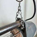 Large Grey Soviet Industrial Hanging Tube Light, 1970s