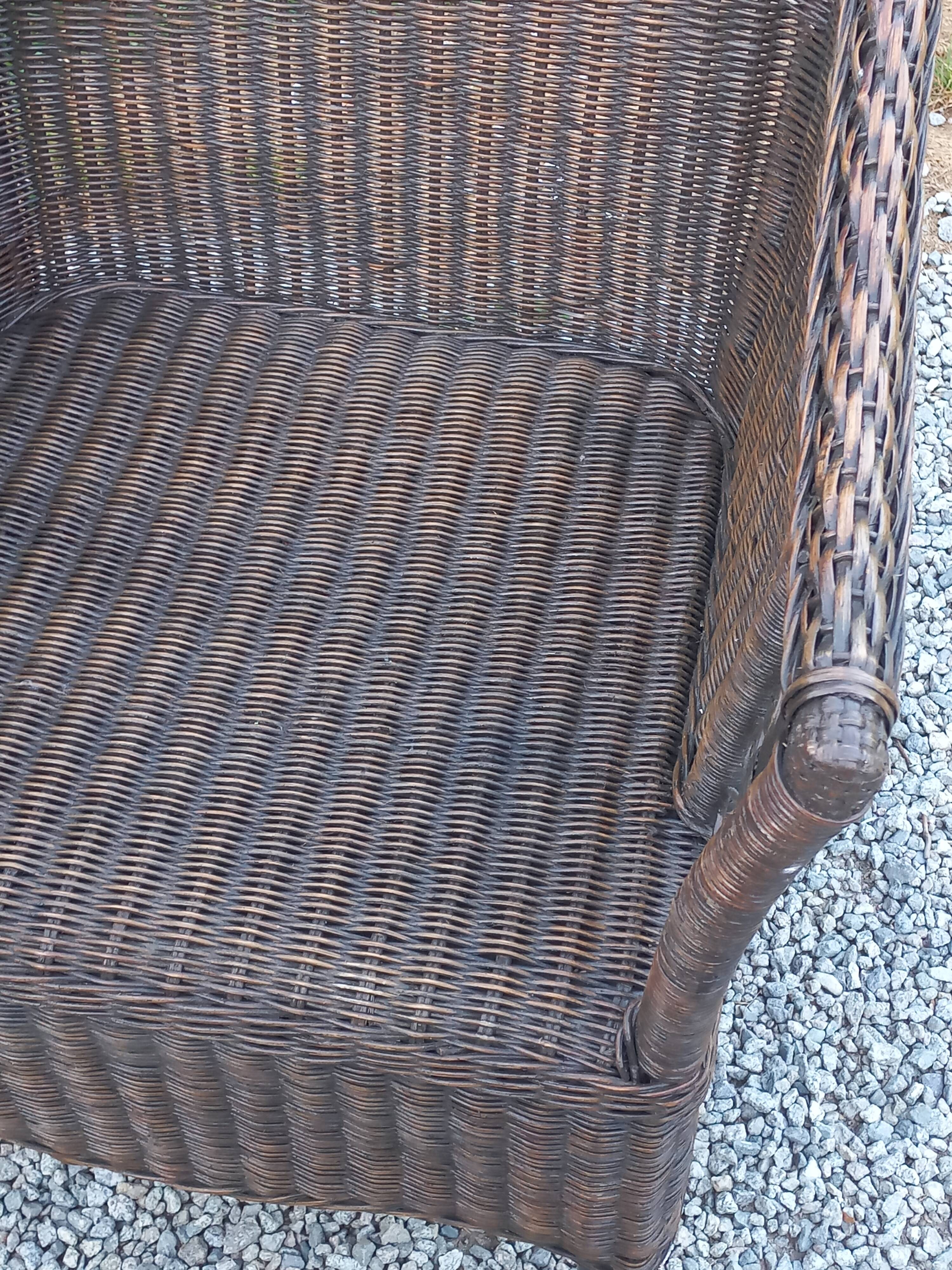 Set de 3 fauteuils en rotin des années 70