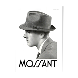 Affiche vintage années 30 Chapeau Mossant