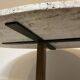 Oval coffee table in the style of Florence Knoll, marble/travertine top, piece.