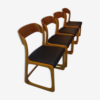 Set de 4 chaises baumann "traîneau"