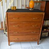 Chest of drawers 60s 4 drawers blond oak
