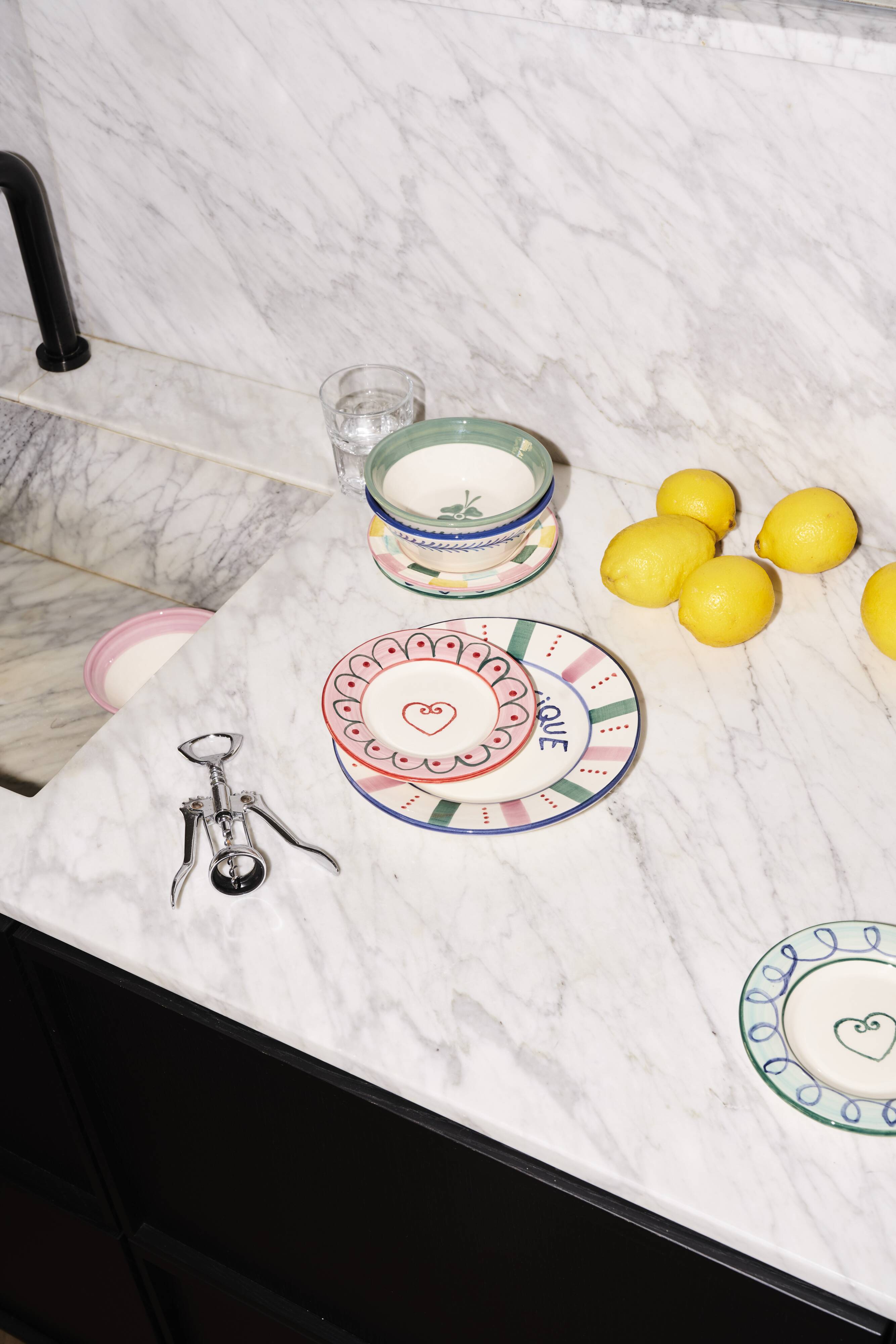 Set of 4 Heart Bread Plates / Coasters